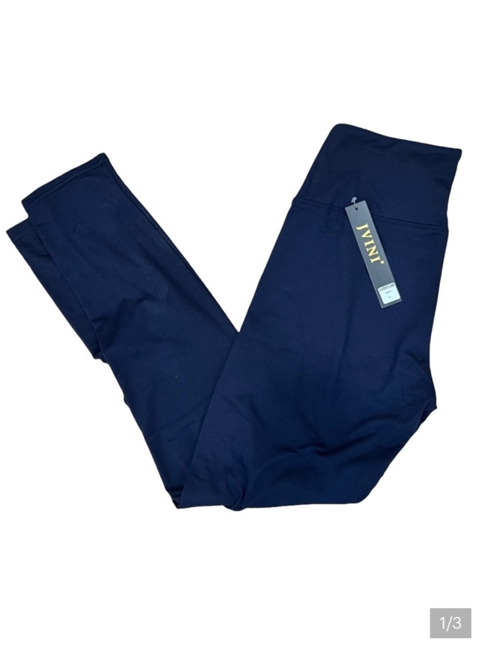 NWT-JVINI Navy Long Leggings comfy essentials women's size S high waist